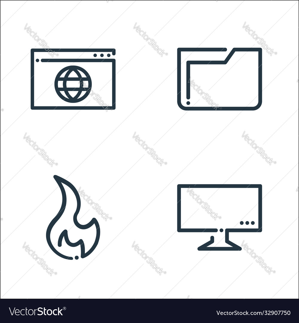 Icon line icons linear set quality vector image Icon line icons linear set quality