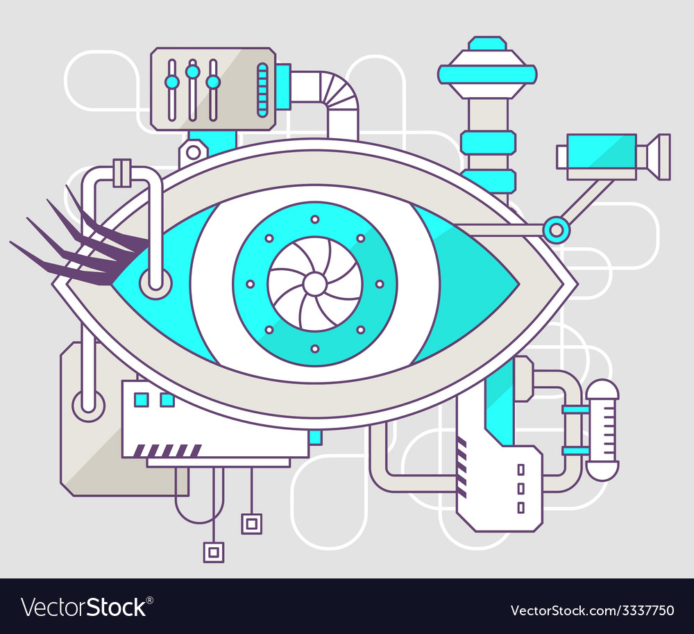 Industrial of the mechanism of eye color li Vector Image