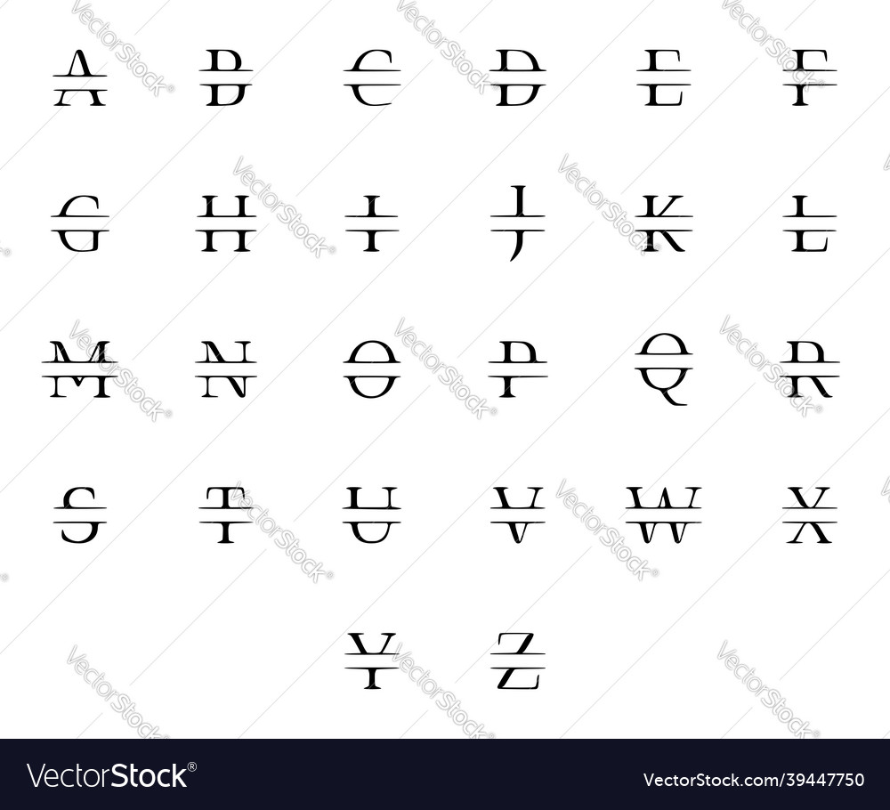 Letters name monogram set typography design