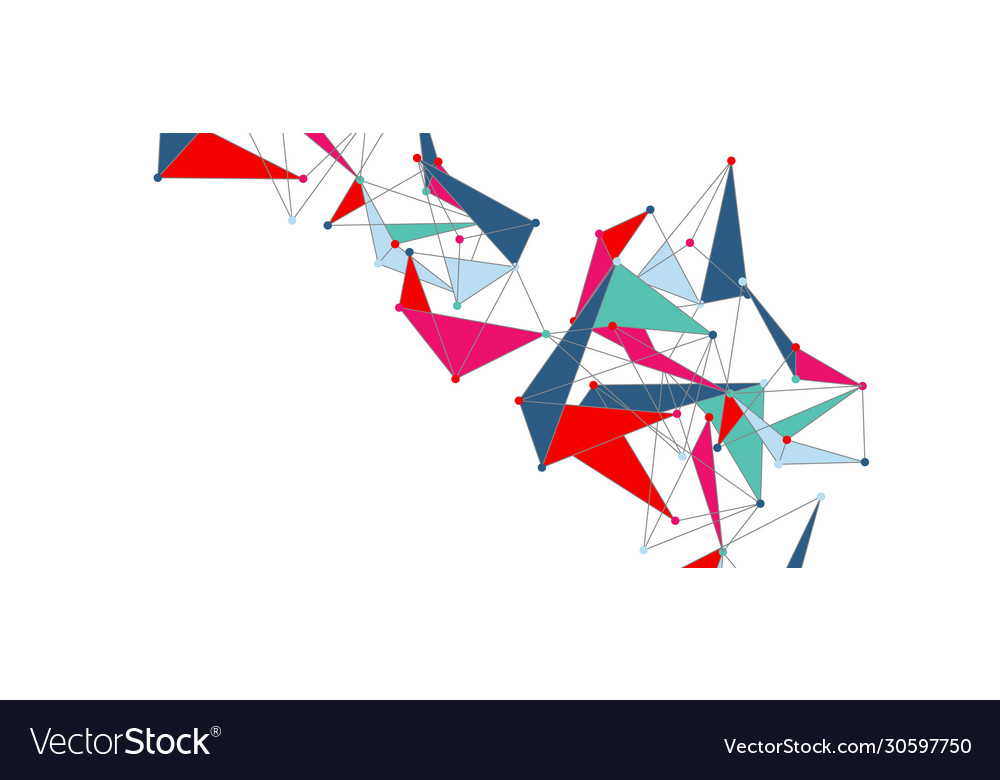 Line points connections triangular technology Vector Image Line points connections triangular technology