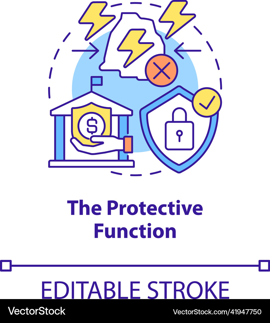 Protective function concept icon Royalty Free Vector Image