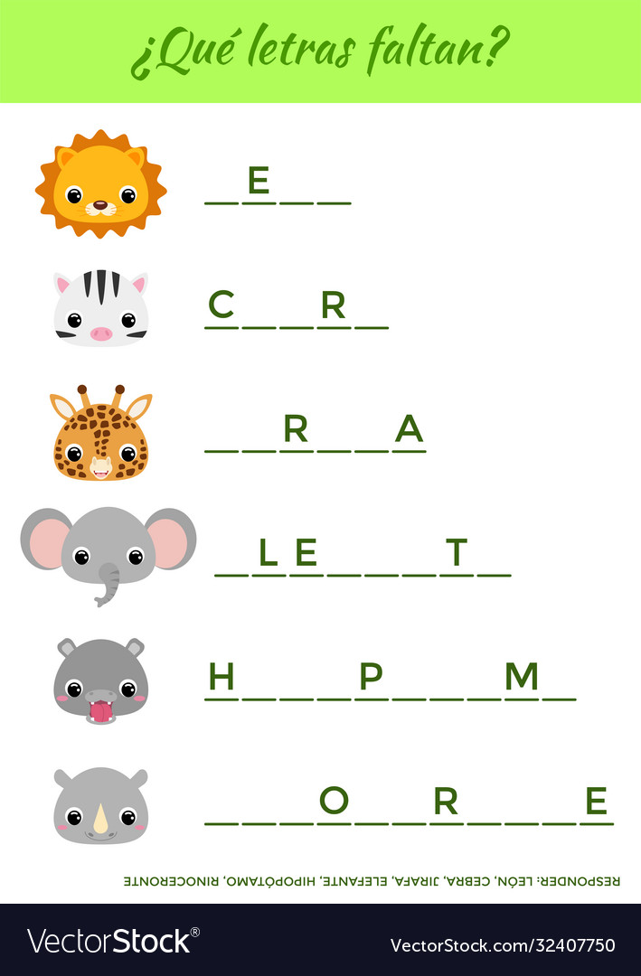 Qu letras faltan what letters are missing vector image