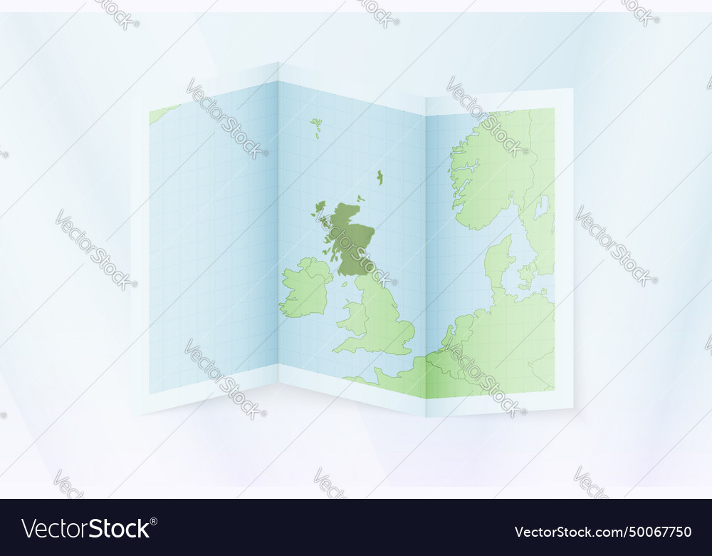 Schottland Karte gefaltetes Papier