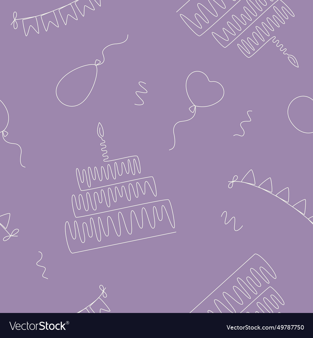 Seamless pattern in the style of line art vector image Seamless pattern in the style of line art