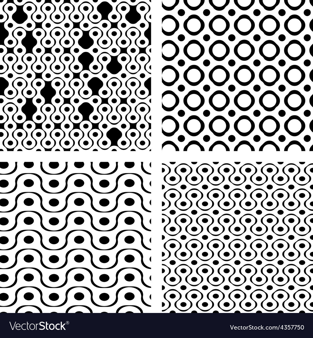Set of grate seamless patterns with geometric