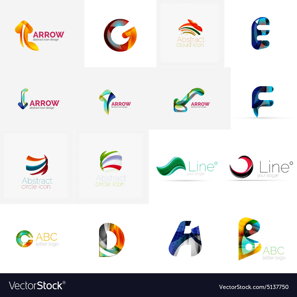 Set of universal company logo ideas business icon Vector Image