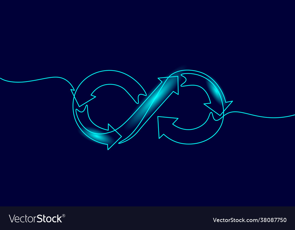 Single continuous line art devops agile concept vector image Single continuous line art devops agile concept