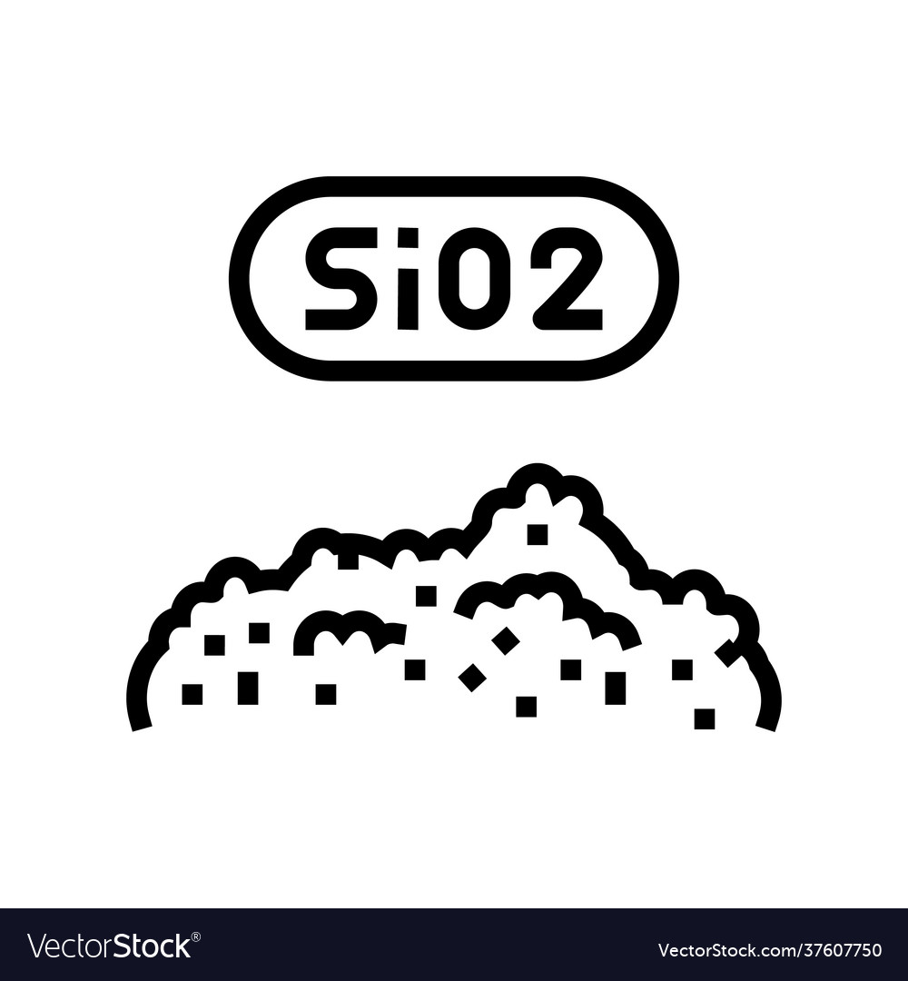 Sio2 semiconductor manufacturing line icon vector image Sio2 semiconductor manufacturing line icon