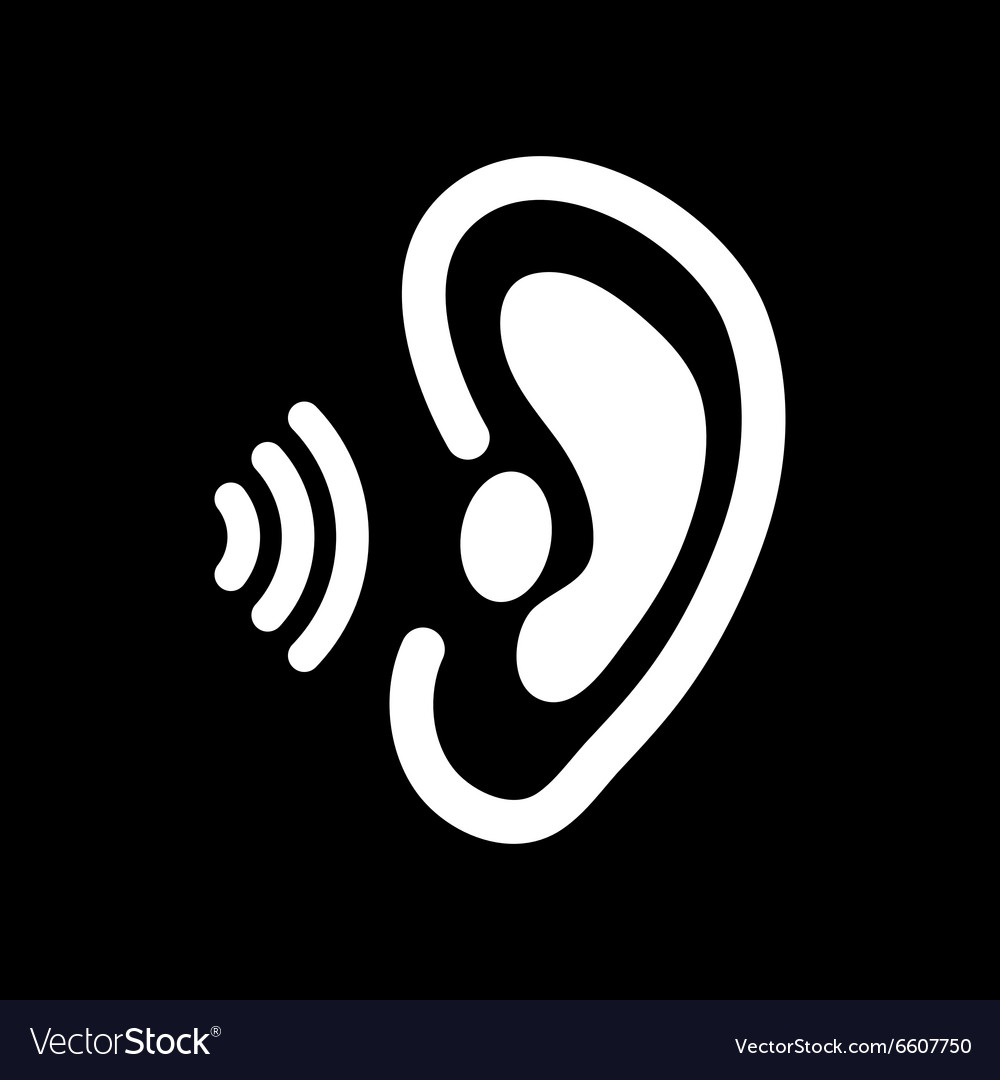 the ear icon sense organ and hear understand vector image