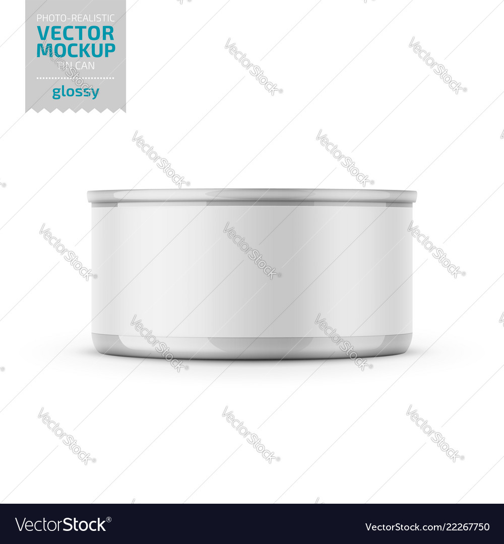 Tuna can with label on white background Royalty Free Vector