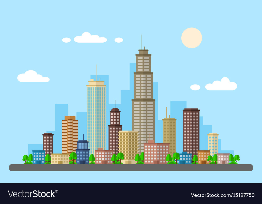 Urban landscape picture Royalty Free Vector Image