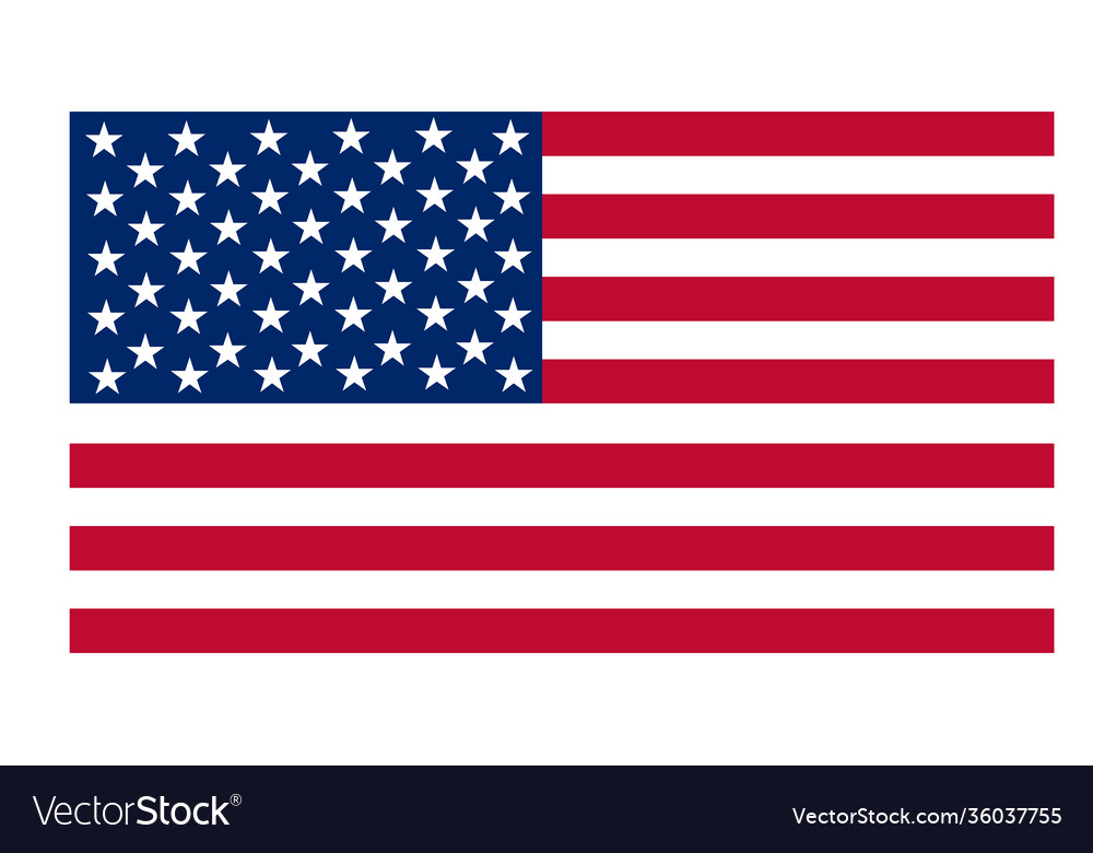 Amerikanische Flagge auf weißem Hintergrund