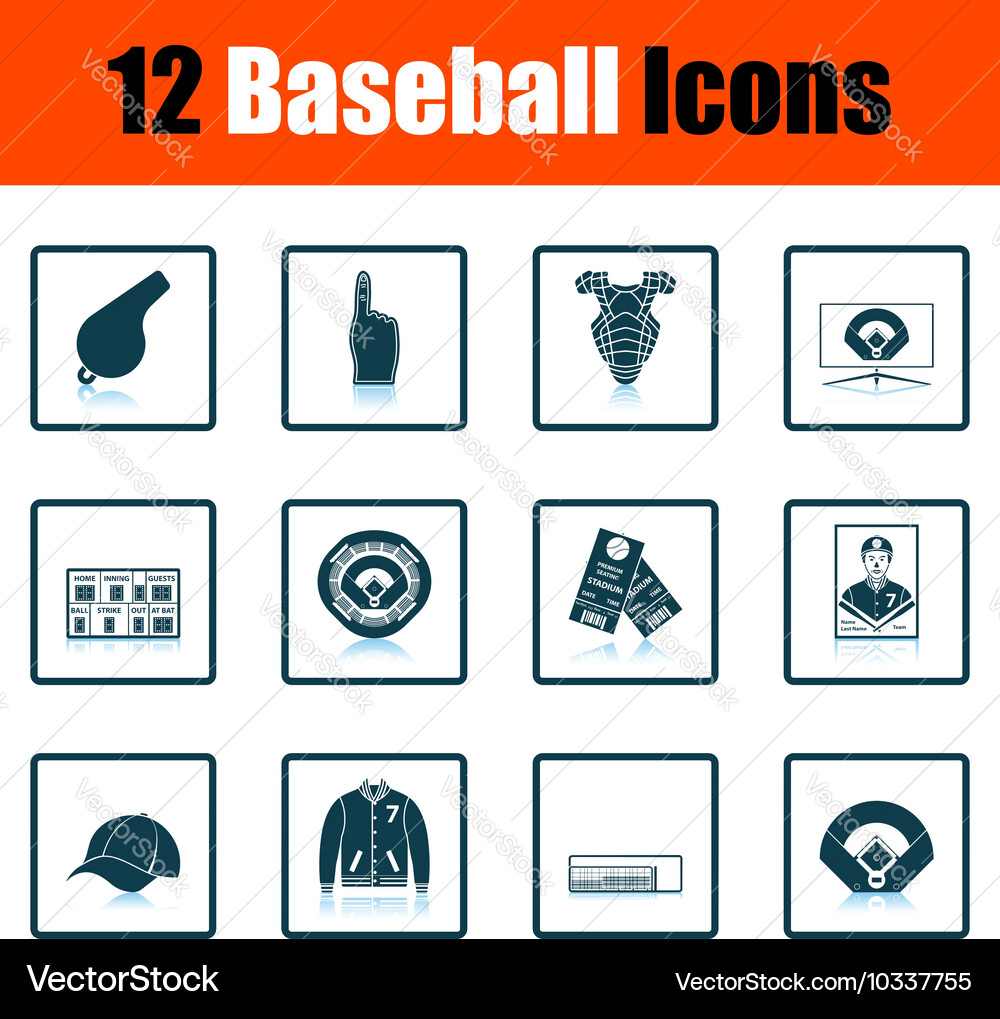 Baseball icon set Royalty Free Vector Image - VectorStock