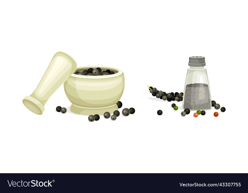 Schwarze Pfefferminz in Keramik Mörtel & Shaker