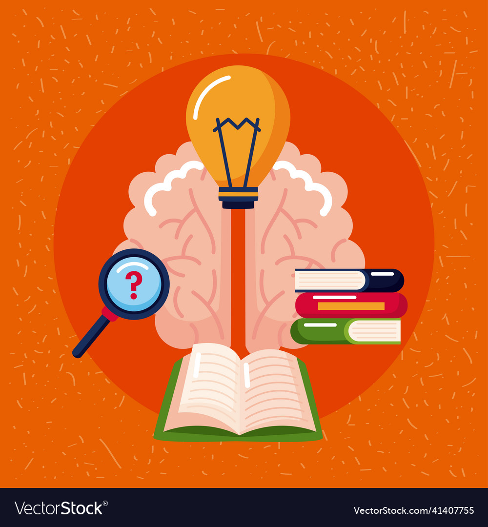 Brain and knowledge icons Royalty Free Vector Image