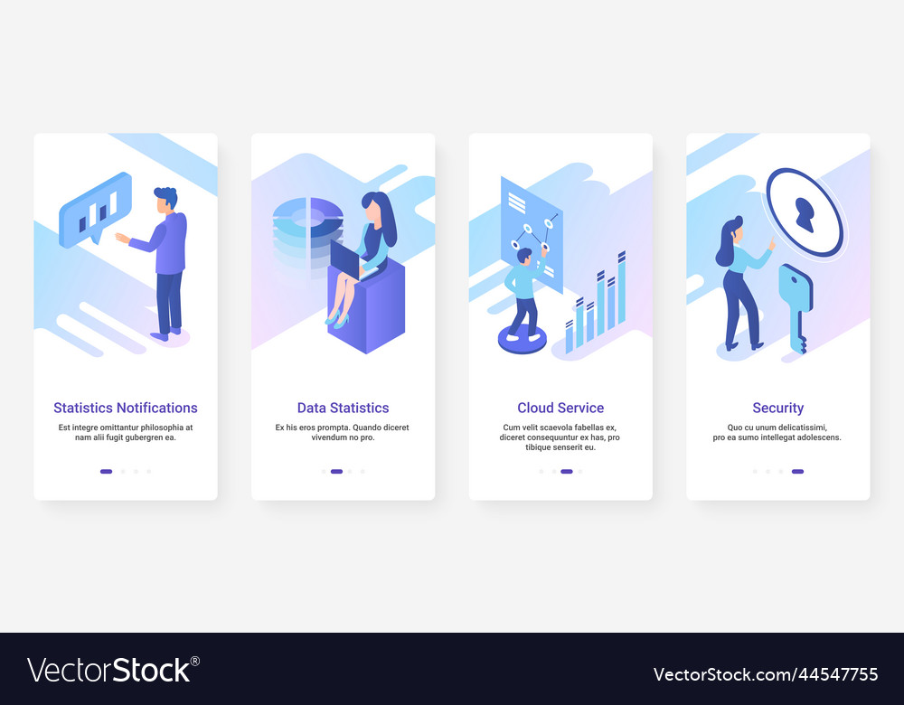 Data statistics security cloud service ux ui vector image Data statistics security cloud service ux ui