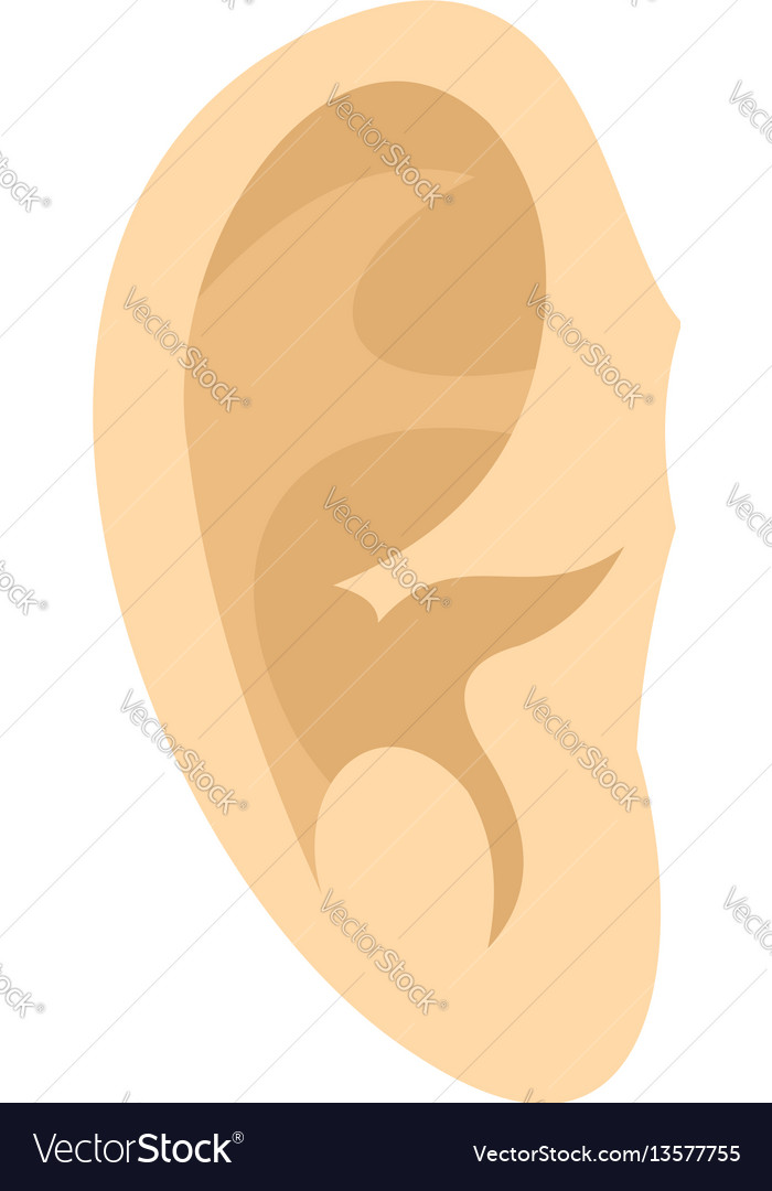 Ear icon flat style Royalty Free Vector Image - VectorStock