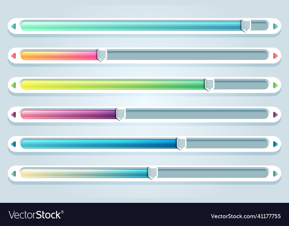 Gradient user interface sliders set Vector Image Gradient user interface sliders set