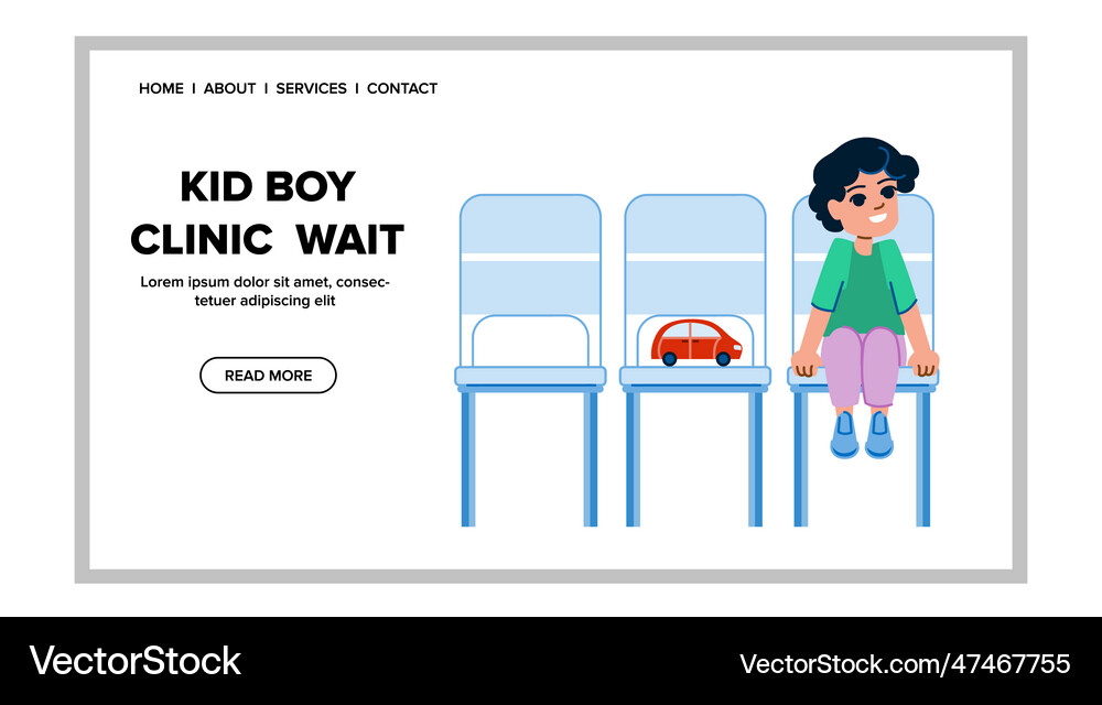 Kid boy clinic wait Royalty Free Vector Image - VectorStock