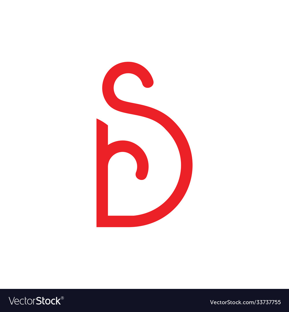 Letters sd simple curves line loop design logo