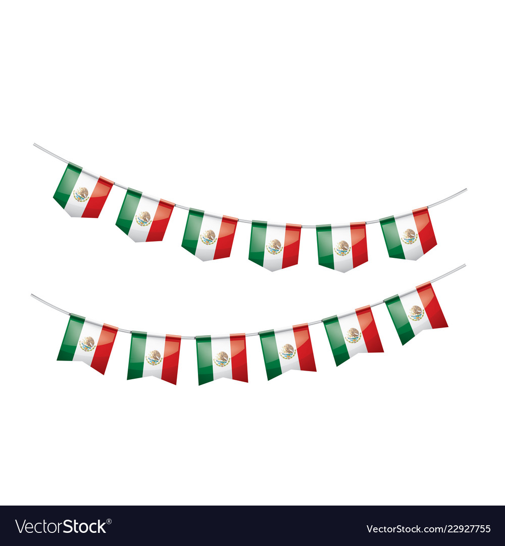 Mexican flag on a white