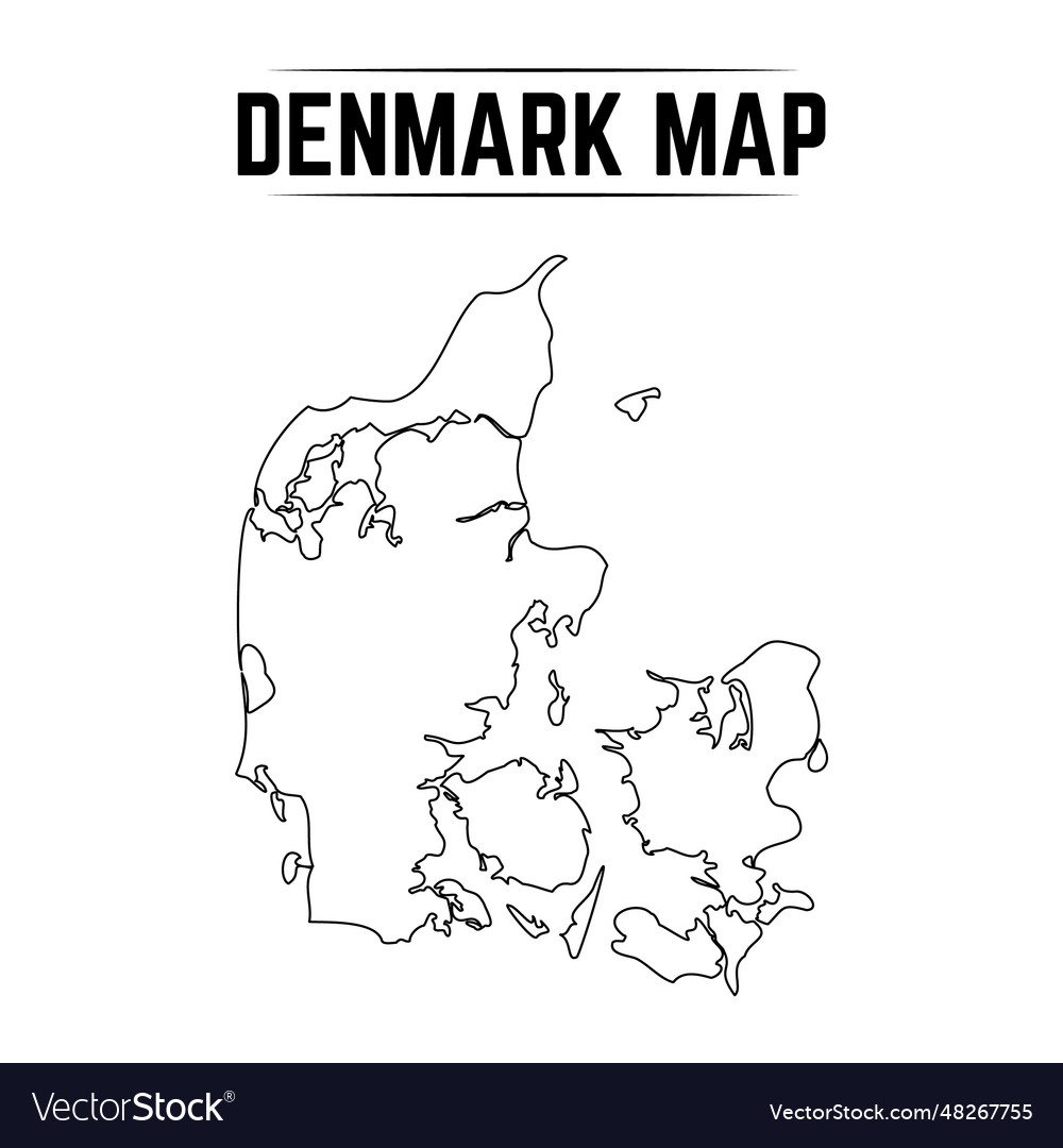 Outline simple map of denmark