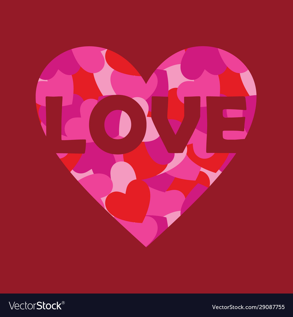 Placed love heart with valentine camouflage Vector Image