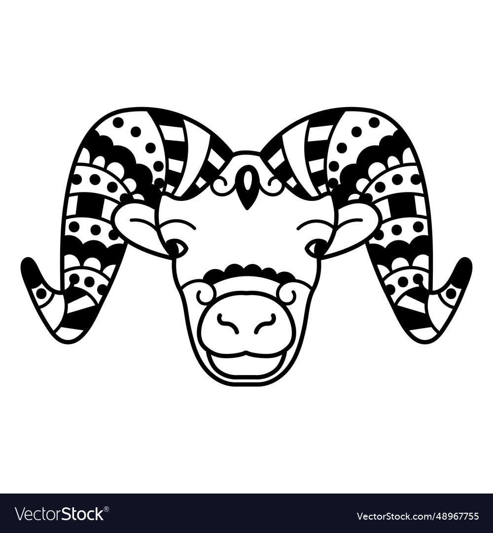 Ram head mandala style