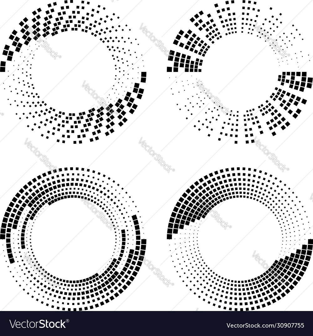 Set black tiny squares in abstract circle form