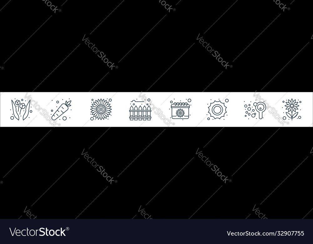 Spring line icons linear set quality vector image Spring line icons linear set quality