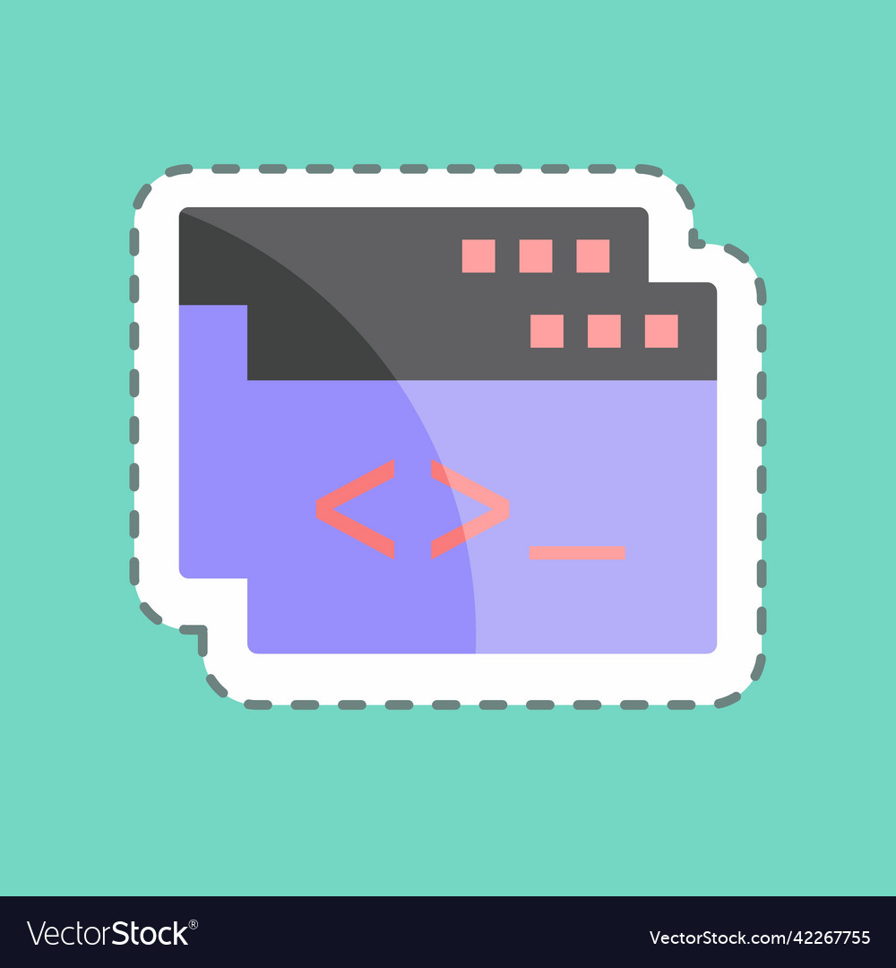 Sticker line cut custom coding suitable vector image Sticker line cut custom coding suitable