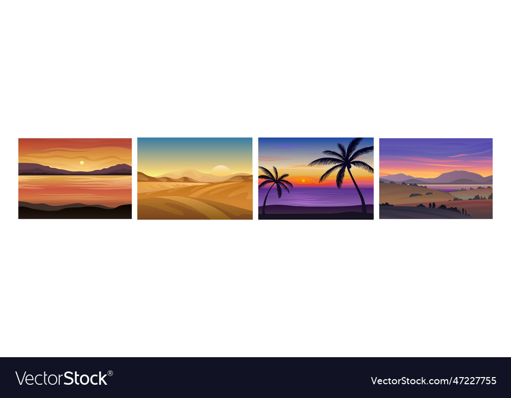 Sunset or sunrise horizontal landscape view