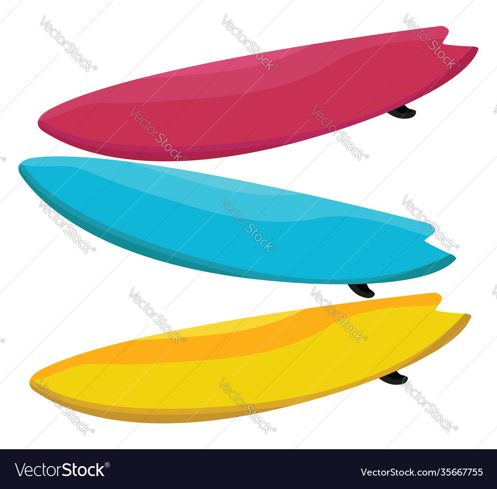 Surf boards on white background