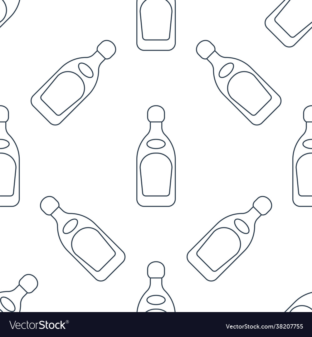 Tequila bottles seamless pattern line art style Vector Image Tequila bottles seamless pattern line art style