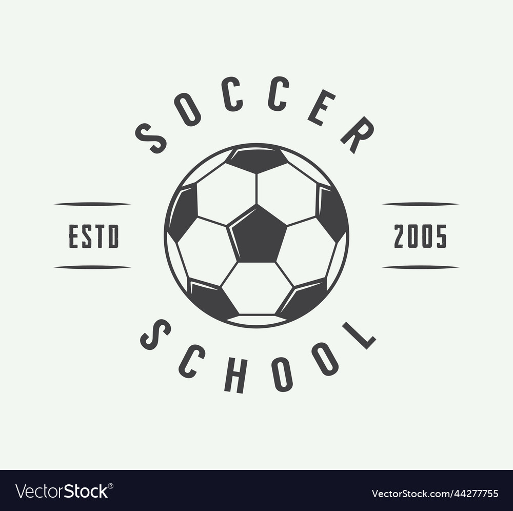 Vintage soccer or football logo emblem badge