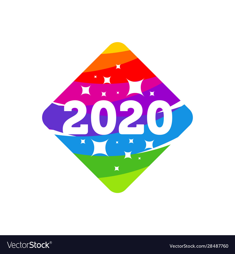 2020 New Year Colorful Banner Logo For Your Vector Image