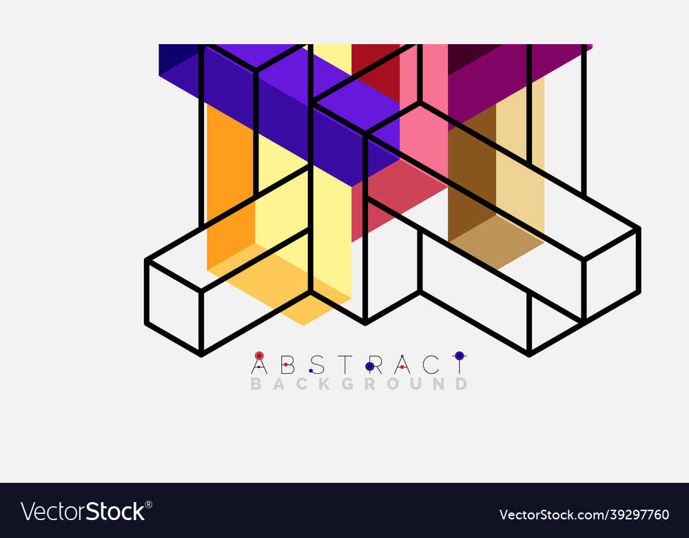Abstract background 3d cubes cubic elements vector image Abstract background 3d cubes cubic elements