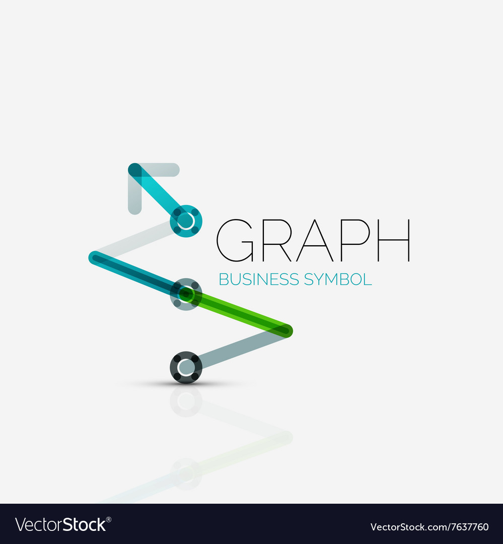 Abstract logo idea linear chart or graph