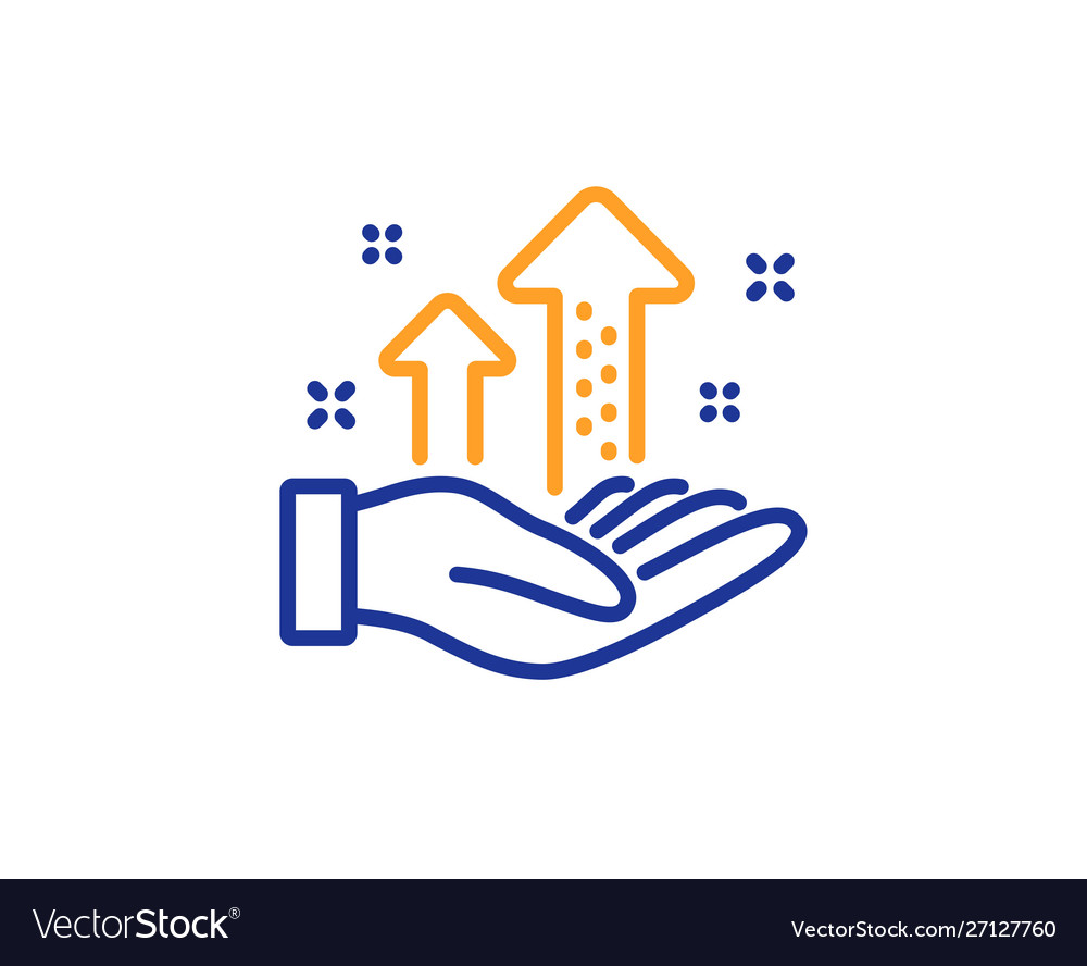 Analysis graph line icon results chart sign