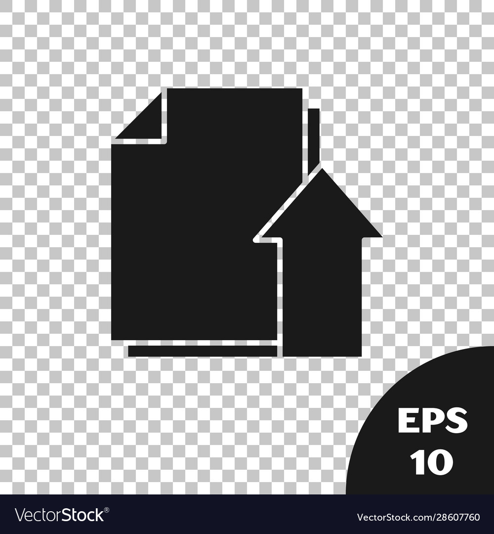 Black upload file document icon isolated
