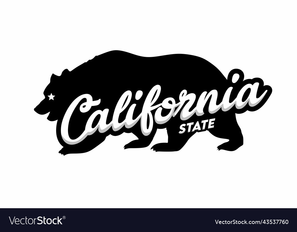 California state with black bear silhouette