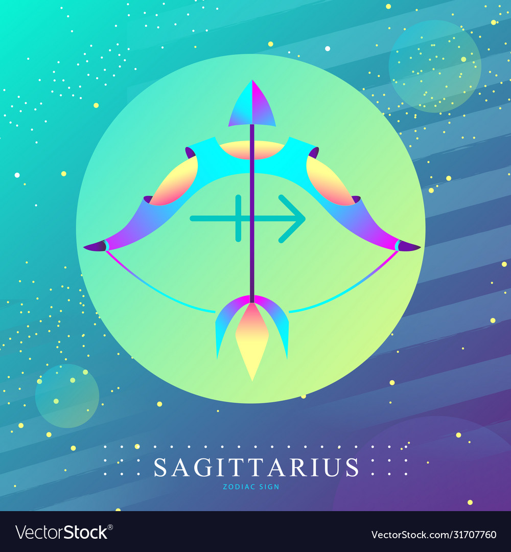 Card with astrology sagittarius sign Royalty Free Vector