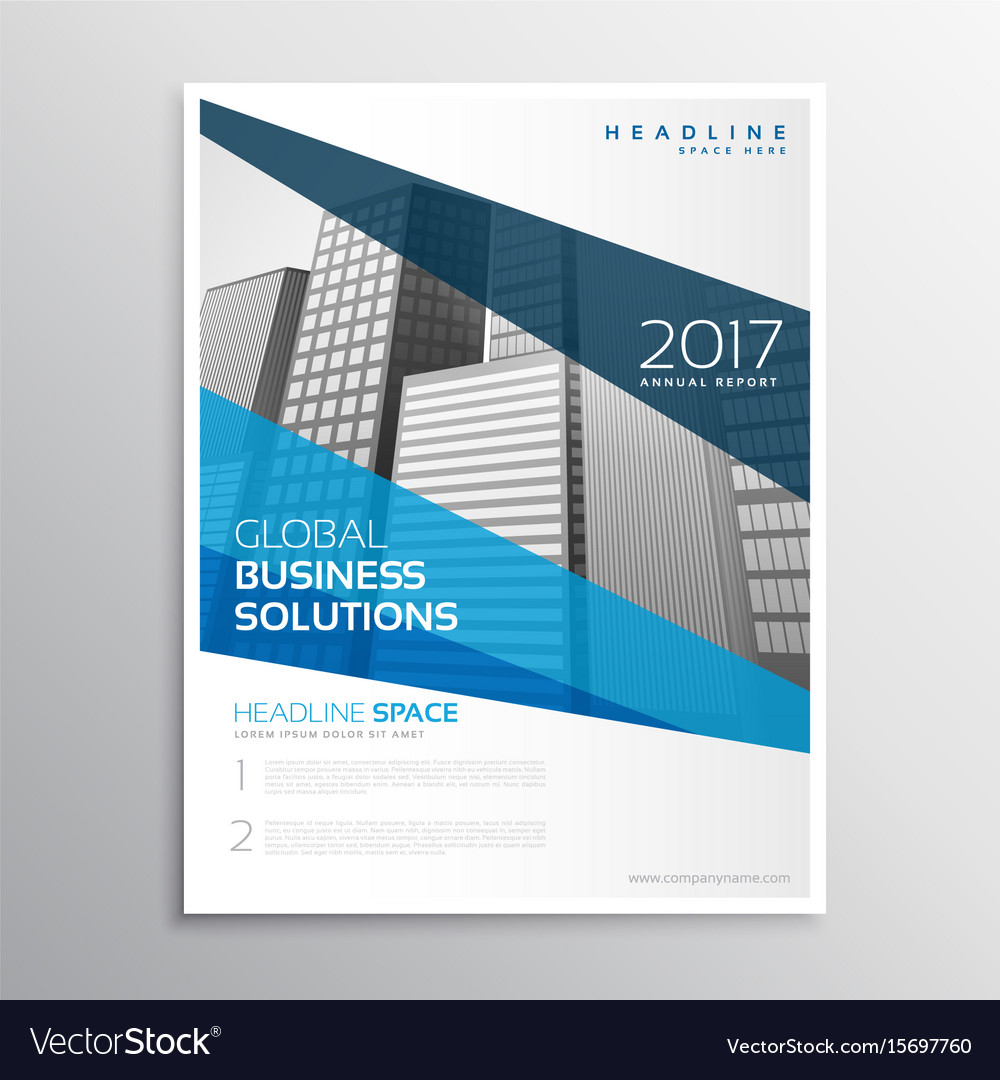 Clean geometric blue brochure template design