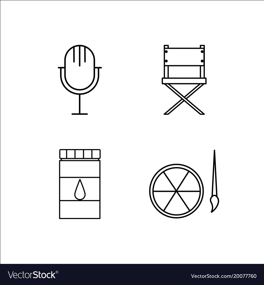 Design and studio simple linear icon setsimple