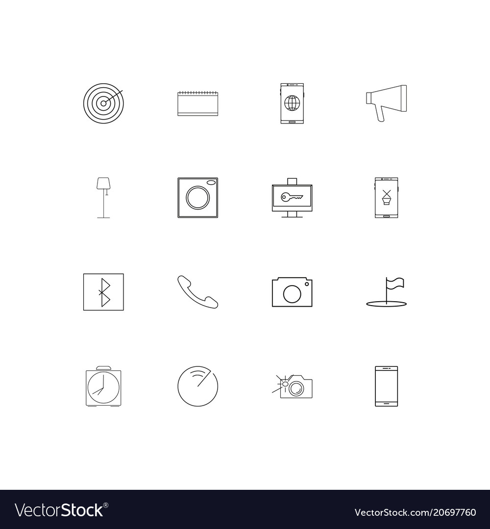 Devices simple linear icons set outlined