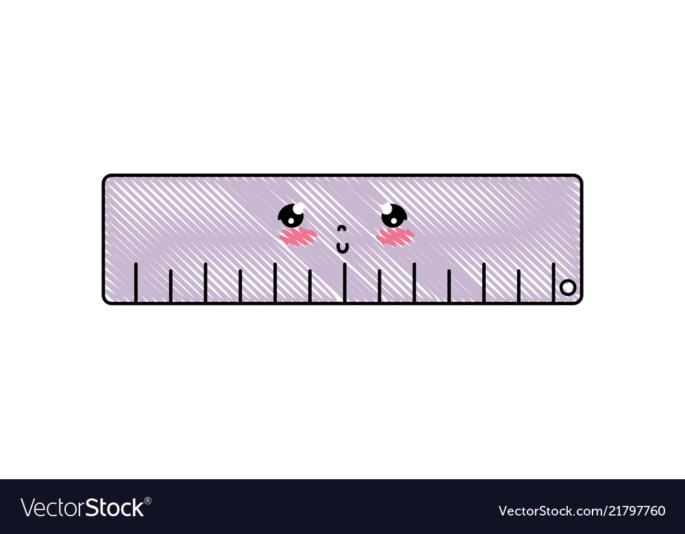 Doodle kawaii nice ruler school utensil Royalty Free Vector