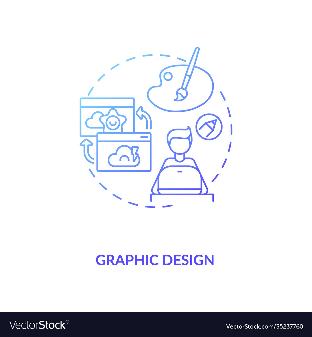 Graphic design blue gradient concept icon