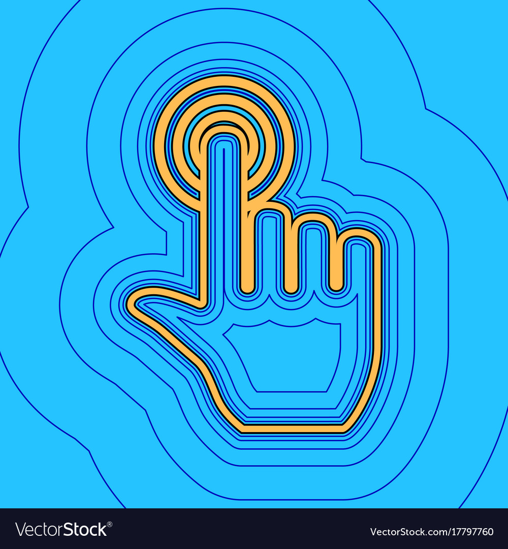 Hand click on button sand color icon