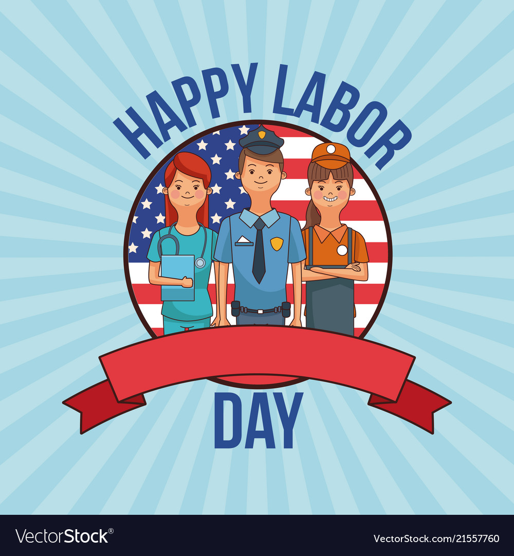 Happy labor day card Royalty Free Vector Image