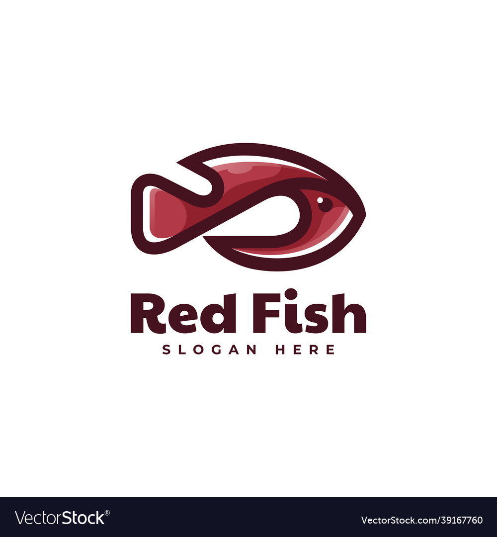 Logo red fish simple mascot style
